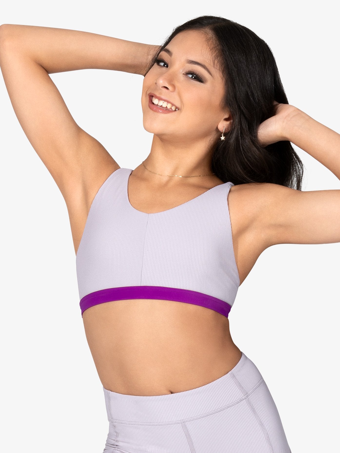 White V-Neck Peek-a-Boo Bra Top for Women